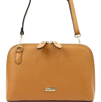 Kabelka Kožená crossbody kabelka MiaMore 01-043 camel