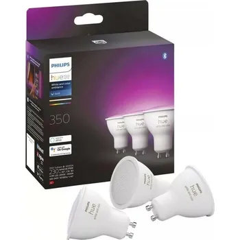 Žárovka Hue Bluetooth LED White and Color Ambiance set 3ks žárovek Philips 8719514342767 GU10 4,3W 350lm 2000-6500K RGB stmívatelné