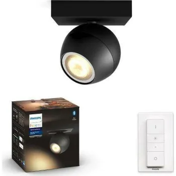 Bodové svítidlo Hue White Ambiance Bodové svítidlo Philips Buckram BT 50471/30/P6 LED GU10 1x5W 350lm 2200-6500K 230V, černé s dálkovým ovladačem a Bluetooth