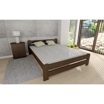 Postel Postel z masivu Union 160x200 cm ořech + rošt ZDARMA