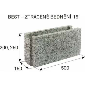 Ztracené bednění BEST - BD-15/20 nízké Ztracené bednění 150x500x200 (60ks/pal)