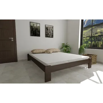 Postel Postel z masivu borovice Adam 180x200 cm ořech + rošt ZDARMA