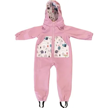 Kojenecká kombinéza Monkey Mum® Softshellová kombinéza s membránou – Cukrová zvířátka - vel. 98/104, 110/116 98/104
