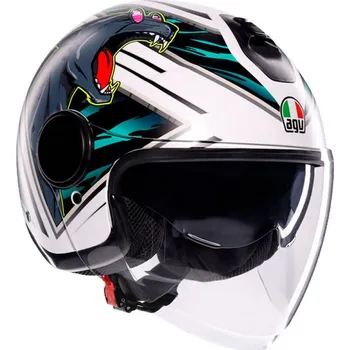 Helma na motorku AGV přilba ETERES Ghepard matt white/black/green - L