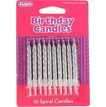 Dortová svíčka Culpitt svíčky stříbrné 10ks -