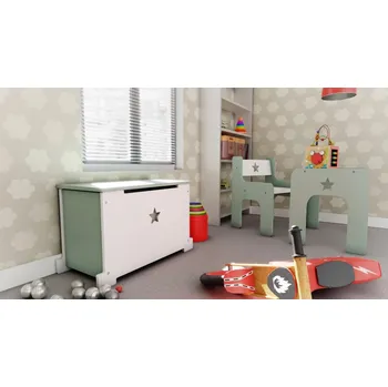 úložný prostor na hračky Dětská truhla na hračky hvězda máta