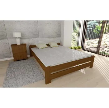 Postel Postel z masivu borovice Evropa 120x200 cm dub + rošt ZDARMA