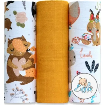 látková plena Plena mušelínová - 3 ks veverka