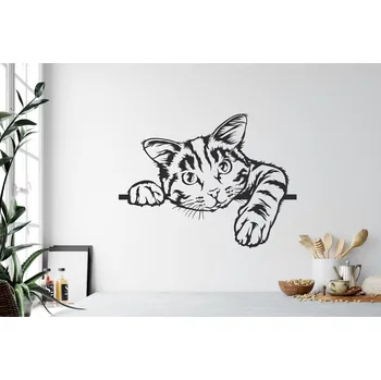 Samolepící dekorace Lepy.cz Samolepka na zeď Kočka Velikost (šířka x výška): l20x91cm, Barevná varianta: Bílá