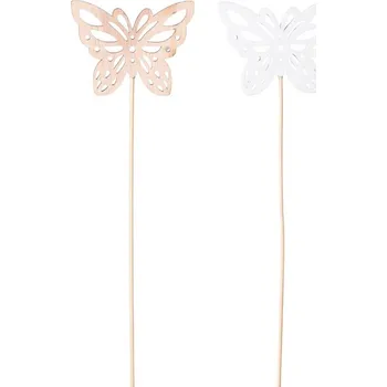 Nádherný dřevěný zápich do květináče Motýl