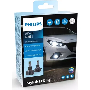 Povinná bezpečnostní výbava Philips H3 HL Ultinon Pro3022 LED 12V/24V 6000K NO ECE 2ks PH 11336U3022X2