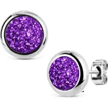 Ocelové náušnice DRUZY Deep Violet