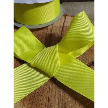 Stuha Rypsová stuha šíře 38 mm žlutá světlá