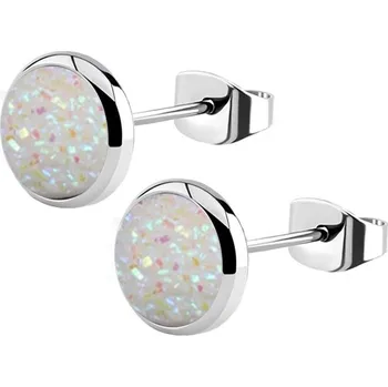 Náušnice NUBIS® Ocelové náušnice DRUZY White AB - NB321