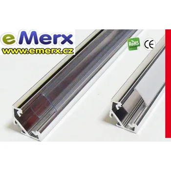 LED páska Komplet rohový profil pro LED pásky 2m včetně krytu profilu a koncovek