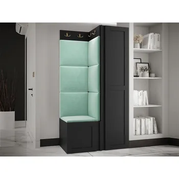 Předsíňová stěna Předsíňová sestava Terospito XXV, Barva: černá, Barva látek:: Manila 11 MIRJAN 5903211220432