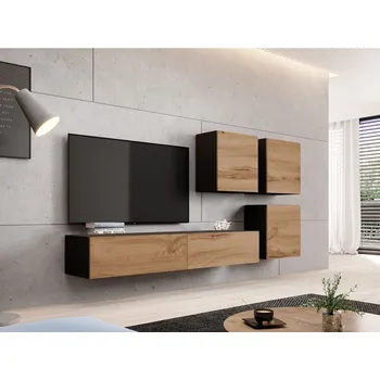 Obývací stěna Obývací stěna Zigo XXIII, Barva: černý / wotan MIRJAN 5903211078927