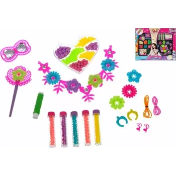 Dětské navlékací korálky Sada korálků na výrobu šperků 2druhy v krabičce