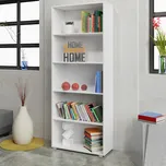 Deuba Knihovna 190 cm bílá - 5 přihrádek