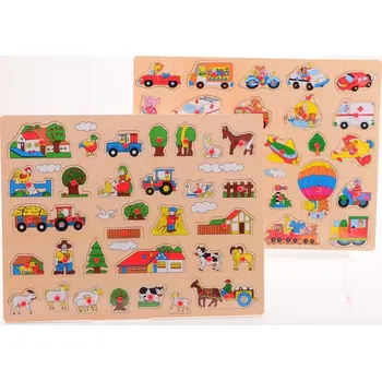 Johntoy Dřevěné puzzle s úchytem velké