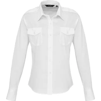 Dámská košile Premier Workwear Dámská pilotní košile s dlouhým rukávem PR310 White 46 (XXL/18)