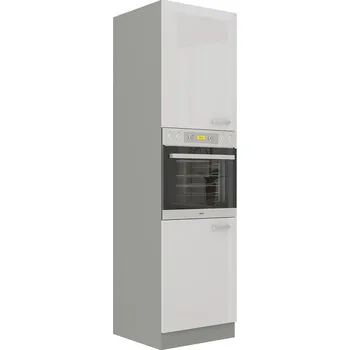 Kuchyňská skříňka Skříňka vysoká pro troubu Multiline 60 DP-210 2F, Barva: šedá / bílý lesk MIRJAN 5902928219616