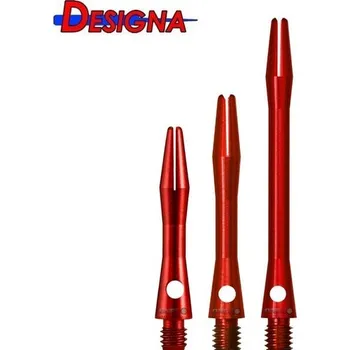 Příslušenství pro šipky Násadky Aluminium Designa extra krátké červené