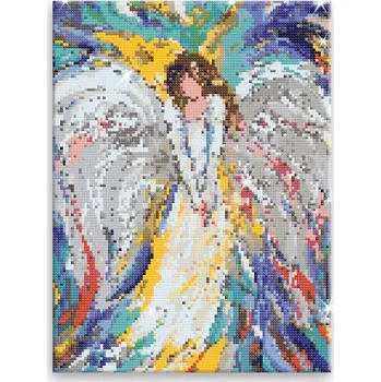 Diamantové malování Diamantové malování - Anděl v barvách 2 - 30x40 cm, bez dřevěného rámu - CZ výroba