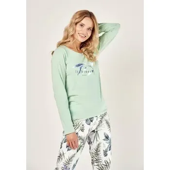 Dámské pyžamo Tato, dámské pyžamo 2982-Ariana, dlouhý rukáv, světle zelená, vel. M