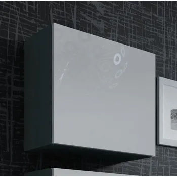 Obývací stěna ImportWorld Vitrína Germano KWADRAT, šedá matná/bílý lesk