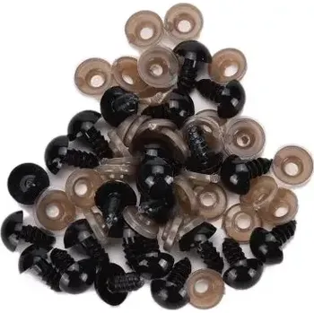 Hračka pro nejmenší Očička bezpečnostní 0,8 cm černá - 2 ks