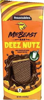 Čokoláda Feastables MrBeast Deez Nuts mléčná čokoláda s náplní z arašídového másla 44 % 60 g