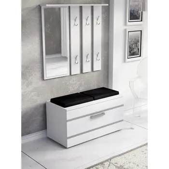 Předsíňová stěna Předsíňová sestava Therpio, Barva: bílá / bílá MIRJAN 5902928305128