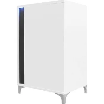 Komoda Anrok 50 L AR01, Barva: bílá / bílý lesk + černý lesk MIRJAN 5902928366044