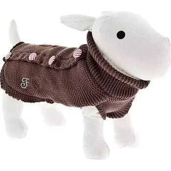 Obleček pro psa Ferribiella Svetr s kožešinkou hnědý Velikost: 24 cm