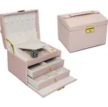 Stylová růžová šperkovnice – elegantní úložný box na šperky