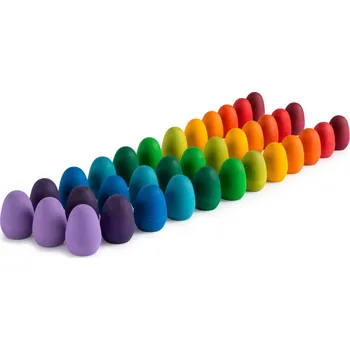 Dřevěná hračka Grapat Duhová dřevěná vajíčka (36ks) Grapat