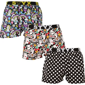 Trenýrky 3PACK pánské trenky Styx art sportovní guma vícebarevné (3B11830) S Možnost vrácení zboží ZDARMA do 120 dnů!