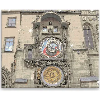 Diamantové malování Diamantové malování - Pražský orloj - 50x40 cm, bez dřevěného rámu - CZ výroba