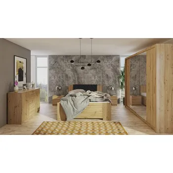 Nábytek Ložnice Kler VIII, Barva: dub artisan / dub artisan + ekokůže Soft Pik 011 MIRJAN 5902928179996