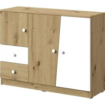 Kombinovaná komoda Wurak WK07, Barva: dub artisan / bílý MIRJAN 5903211059544