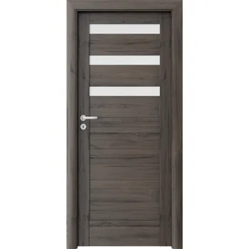Interiérové dveře Porta Doors Interiérové dveře se zárubněmi Verte Home D3 Dekor: dub tmavý, Šířka - orientace: 60 cm - levé
