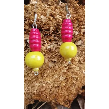 Náušnice náušnice růžové vroubky 2,5 cm