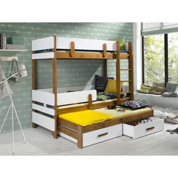 Postel Patrová postel Petenti III 90, Strana: pravá, Barva:: dub / bílá MIRJAN 5903211104312