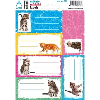 samolepka Školní etikety na sešity koťata