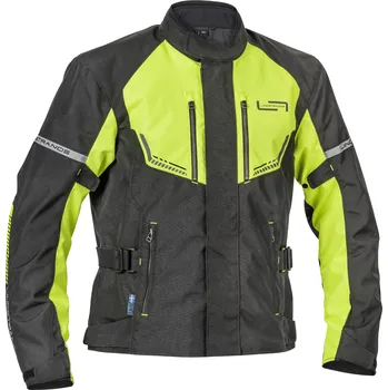 Moto bunda Lindstrands LOMSEN Black/HV yellow textlní bunda na motorku Velikosti pánské: 52