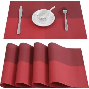 prostírání Prostírání pletené PVC 1 kus - kříž - červená