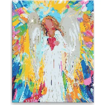 Diamantové malování Diamantové malování - Anděl se srdcem - 40x50 cm, bez dřevěného rámu - CZ výroba