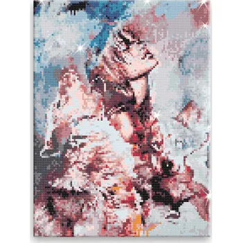 Diamantové malování Diamantové malování - Mezi vlky - 30x40 cm, bez dřevěného rámu - CZ výroba