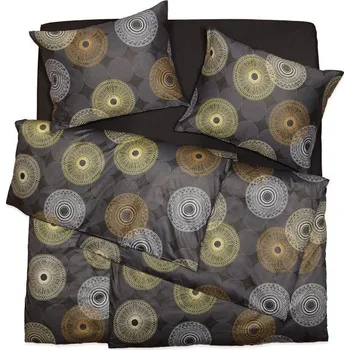 Povlečení SCANquilt povlečení SATÉN DESIGN peru černá 140 x 220/70 x 90 cm